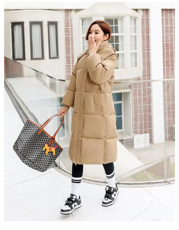 Parkas Women Long Coats Hooded Zipper Jackets Full Sleeve Thick Warm Y2k Streetwear Elegant Jacket Work Coat Autumn Winter 2026
