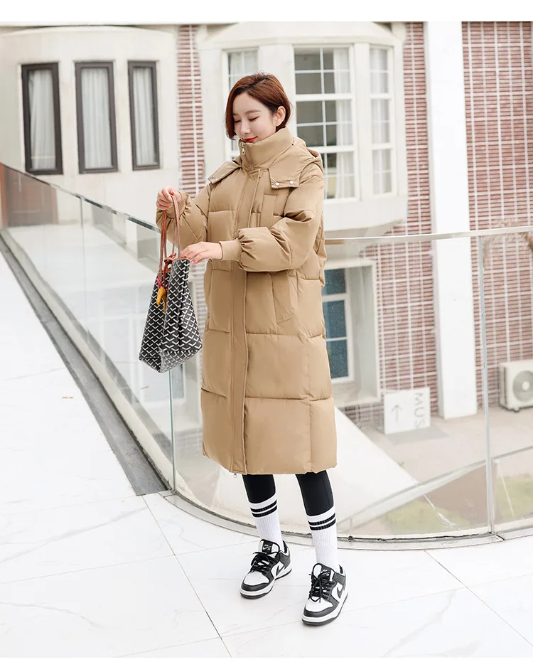 Parkas Women Long Coats Hooded Zipper Jackets Full Sleeve Thick Warm Y2k Streetwear Elegant Jacket Work Coat Autumn Winter 2026