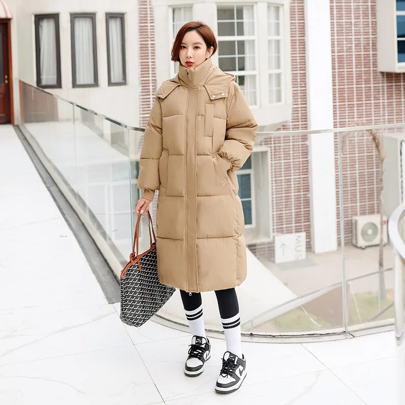 Parkas Women Long Coats Hooded Zipper Jackets Full Sleeve Thick Warm Y2k Streetwear Elegant Jacket Work Coat Autumn Winter 2026