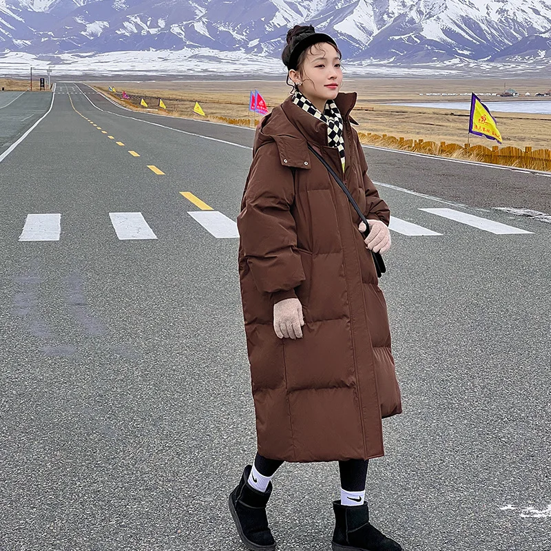 Parkas Women Long Coats Hooded Zipper Jackets Full Sleeve Thick Warm Y2k Streetwear Elegant Jacket Work Coat Autumn Winter 2026