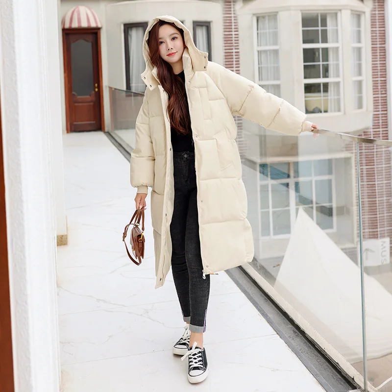 Parkas Women Long Coats Hooded Zipper Jackets Full Sleeve Thick Warm Y2k Streetwear Elegant Jacket Work Coat Autumn Winter 2026