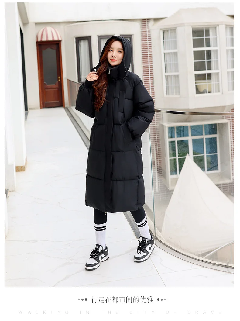 Parkas Women Long Coats Hooded Zipper Jackets Full Sleeve Thick Warm Y2k Streetwear Elegant Jacket Work Coat Autumn Winter 2026