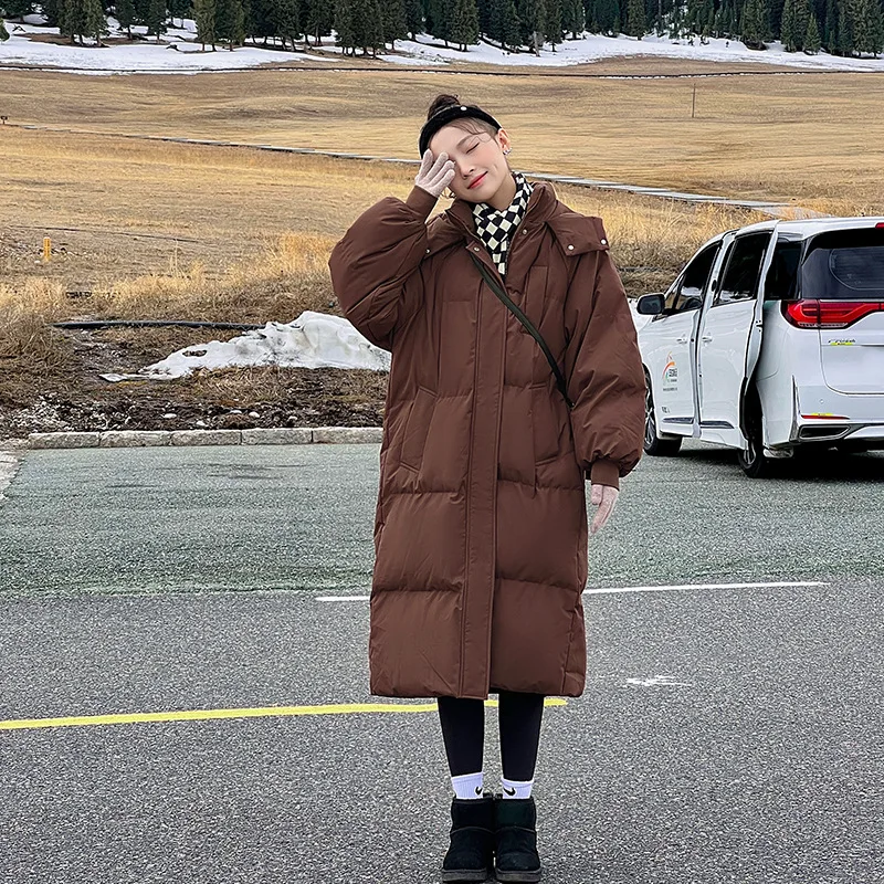 Parkas Women Long Coats Hooded Zipper Jackets Full Sleeve Thick Warm Y2k Streetwear Elegant Jacket Work Coat Autumn Winter 2026