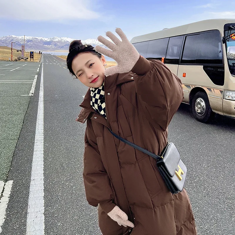 Parkas Women Long Coats Hooded Zipper Jackets Full Sleeve Thick Warm Y2k Streetwear Elegant Jacket Work Coat Autumn Winter 2026