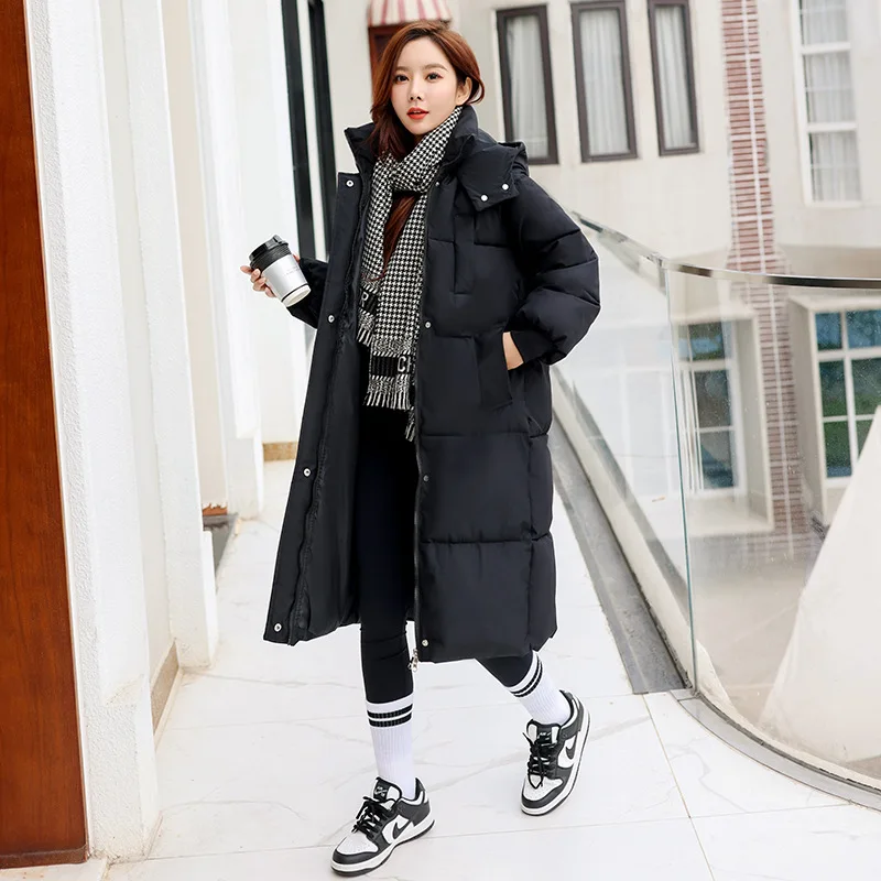 Parkas Women Long Coats Hooded Zipper Jackets Full Sleeve Thick Warm Y2k Streetwear Elegant Jacket Work Coat Autumn Winter 2026