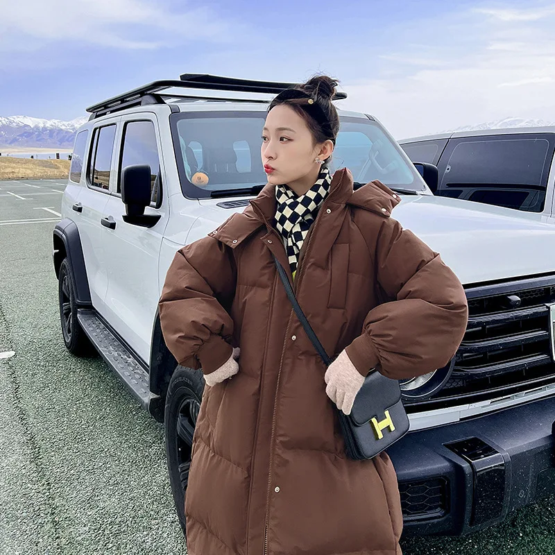 Parkas Women Long Coats Hooded Zipper Jackets Full Sleeve Thick Warm Y2k Streetwear Elegant Jacket Work Coat Autumn Winter 2026