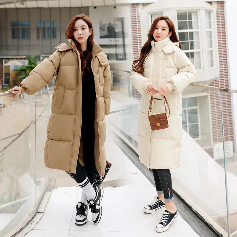 Parkas Women Long Coats Hooded Zipper Jackets Full Sleeve Thick Warm Y2k Streetwear Elegant Jacket Work Coat Autumn Winter 2026