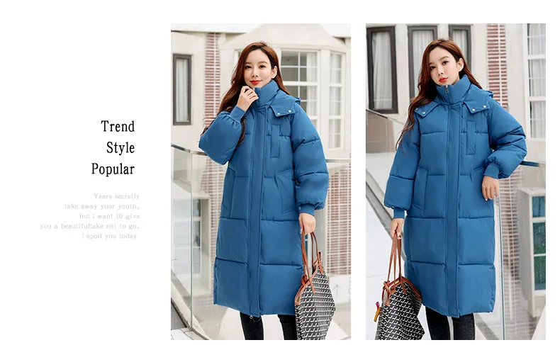 Parkas Women Long Coats Hooded Zipper Jackets Full Sleeve Thick Warm Y2k Streetwear Elegant Jacket Work Coat Autumn Winter 2026