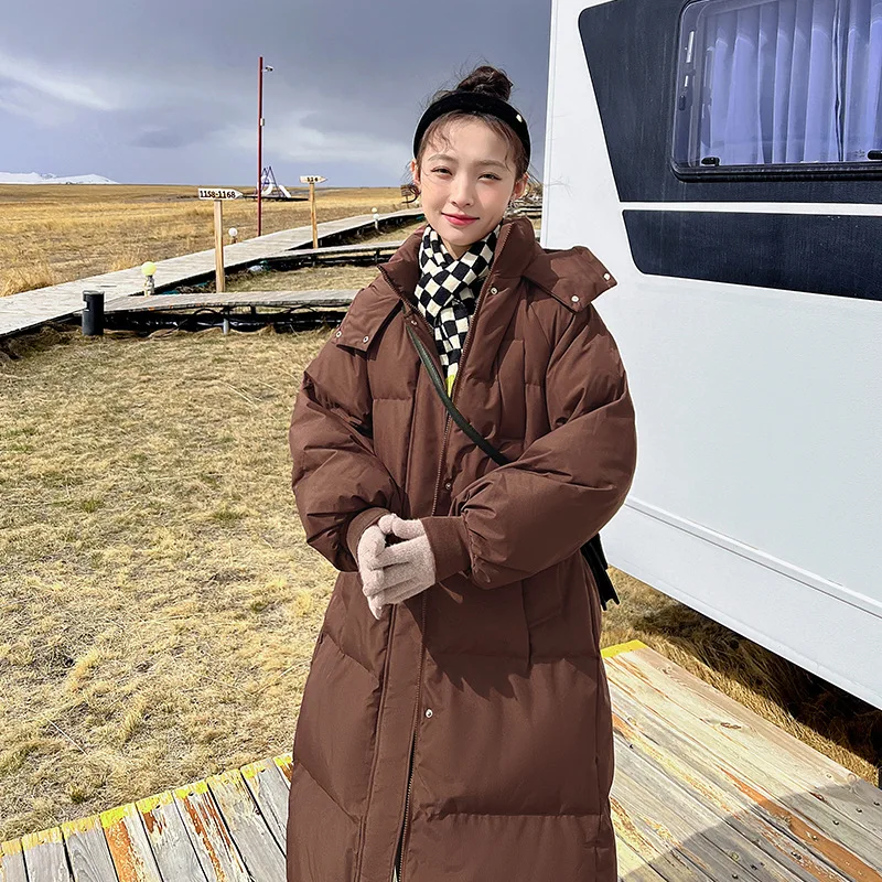 Parkas Women Long Coats Hooded Zipper Jackets Full Sleeve Thick Warm Y2k Streetwear Elegant Jacket Work Coat Autumn Winter 2026