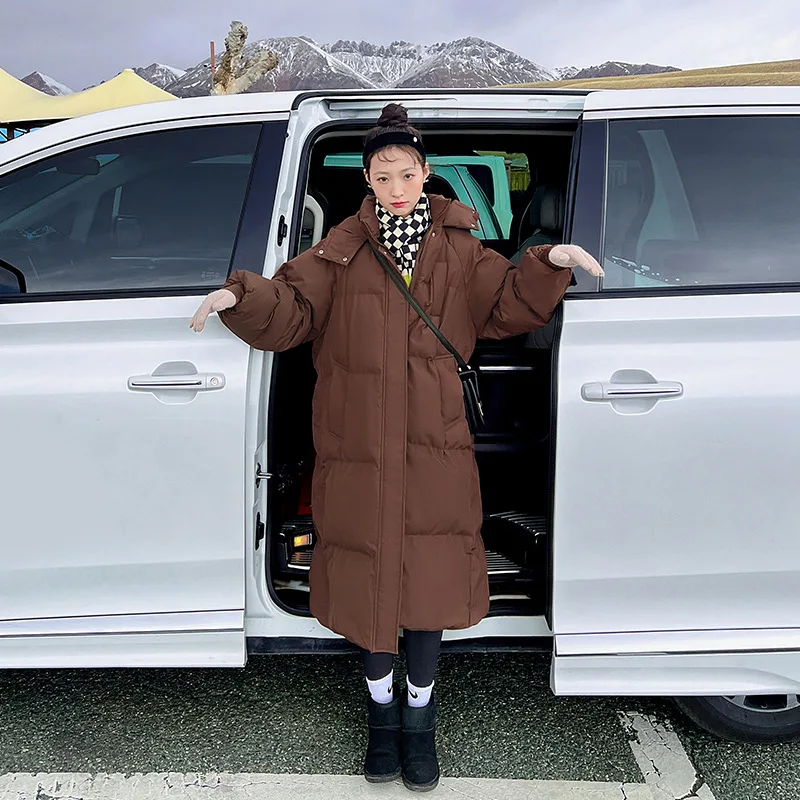 Parkas Women Long Coats Hooded Zipper Jackets Full Sleeve Thick Warm Y2k Streetwear Elegant Jacket Work Coat Autumn Winter 2026