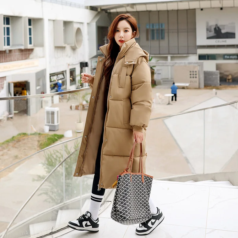 Parkas Women Long Coats Hooded Zipper Jackets Full Sleeve Thick Warm Y2k Streetwear Elegant Jacket Work Coat Autumn Winter 2026