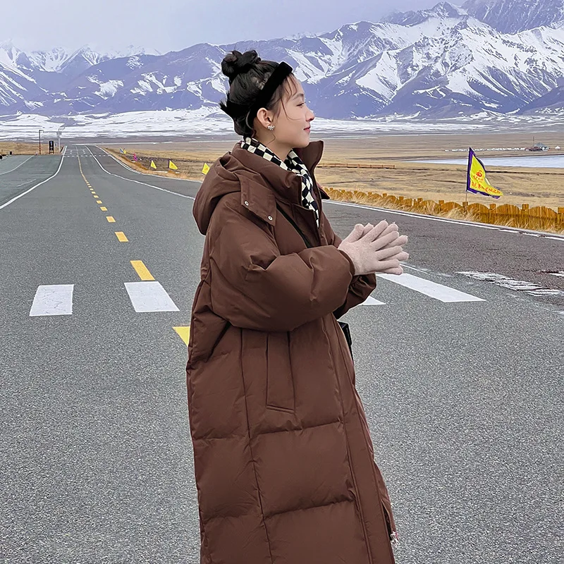 Parkas Women Long Coats Hooded Zipper Jackets Full Sleeve Thick Warm Y2k Streetwear Elegant Jacket Work Coat Autumn Winter 2026