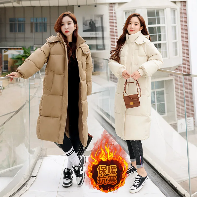 Parkas Women Long Coats Hooded Zipper Jackets Full Sleeve Thick Warm Y2k Streetwear Elegant Jacket Work Coat Autumn Winter 2026
