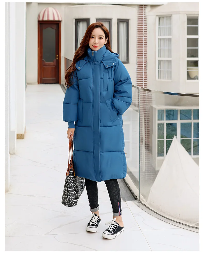 Parkas Women Long Coats Hooded Zipper Jackets Full Sleeve Thick Warm Y2k Streetwear Elegant Jacket Work Coat Autumn Winter 2026