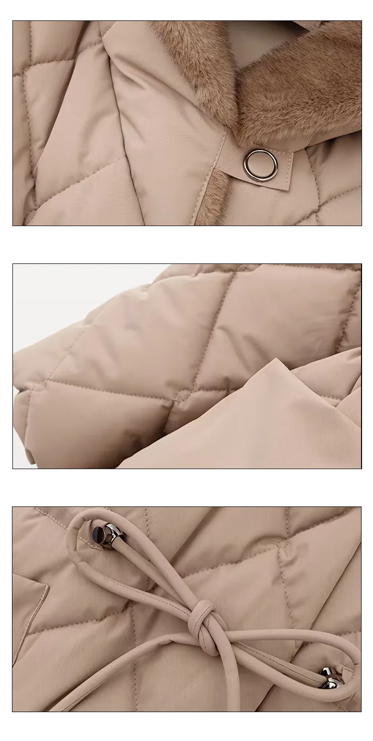 Parkas Women Mid Length Coats Hooded Zipper Jackets Full Sleeve Thick Warm Y2k Streetwear Elegant Jacket Coat Autumn Winter