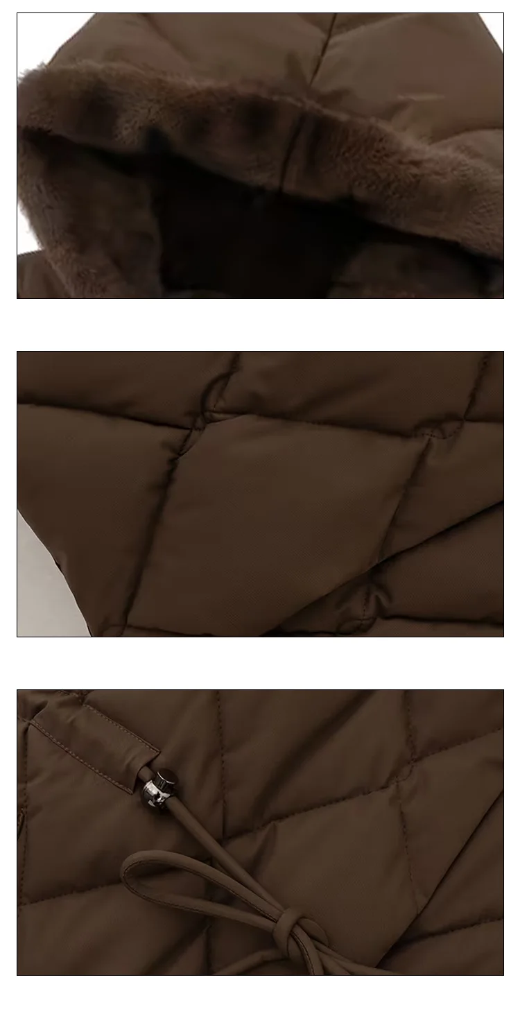 Parkas Women Mid Length Coats Hooded Zipper Jackets Full Sleeve Thick Warm Y2k Streetwear Elegant Jacket Coat Autumn Winter
