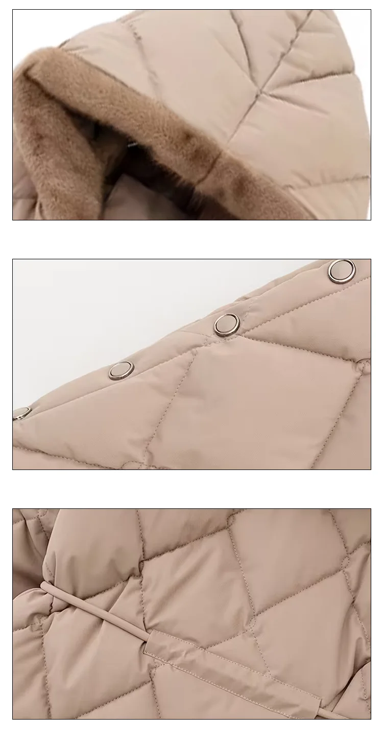 Parkas Women Mid Length Coats Hooded Zipper Jackets Full Sleeve Thick Warm Y2k Streetwear Elegant Jacket Coat Autumn Winter