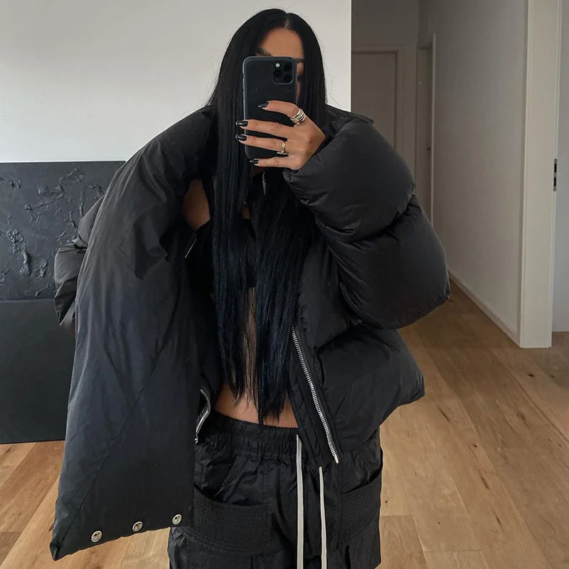 DEAT Fashion Women Cotton-padded Coat Snap On Scarf Collar Thick Long Sleeves Zipper wadded Jackets Autumn 2025 New Tide 7AB435