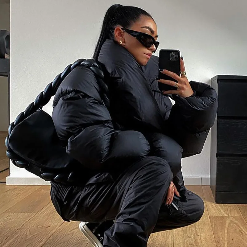 DEAT Fashion Women Cotton-padded Coat Snap On Scarf Collar Thick Long Sleeves Zipper wadded Jackets Autumn 2025 New Tide 7AB435
