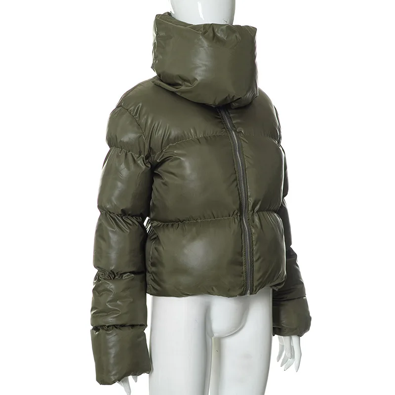 DEAT Fashion Women Cotton-padded Coat Snap On Scarf Collar Thick Long Sleeves Zipper wadded Jackets Autumn 2025 New Tide 7AB435