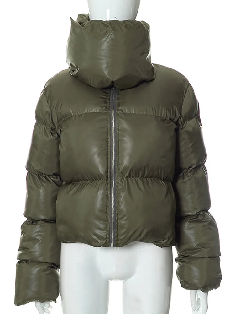 DEAT Fashion Women Cotton-padded Coat Snap On Scarf Collar Thick Long Sleeves Zipper wadded Jackets Autumn 2025 New Tide 7AB435