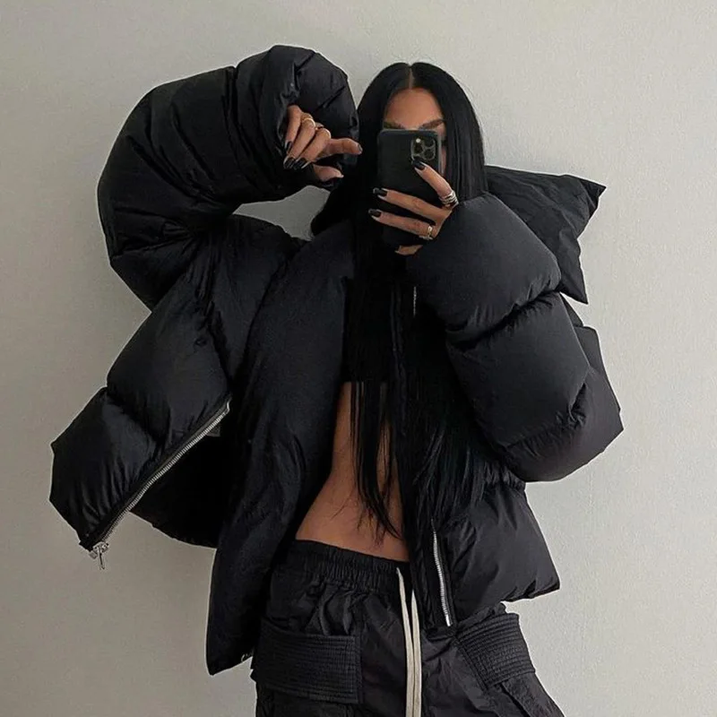 DEAT Fashion Women Cotton-padded Coat Snap On Scarf Collar Thick Long Sleeves Zipper wadded Jackets Autumn 2025 New Tide 7AB435
