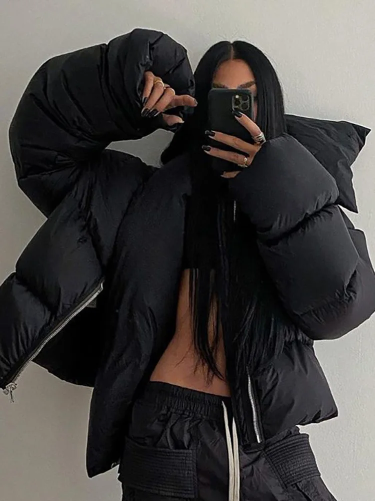 DEAT Fashion Women Cotton-padded Coat Snap On Scarf Collar Thick Long Sleeves Zipper wadded Jackets Autumn 2025 New Tide 7AB435