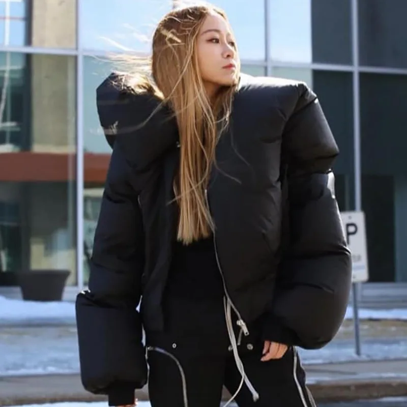 DEAT Fashion Women Cotton-padded Coat Snap On Scarf Collar Thick Long Sleeves Zipper wadded Jackets Autumn 2025 New Tide 7AB435