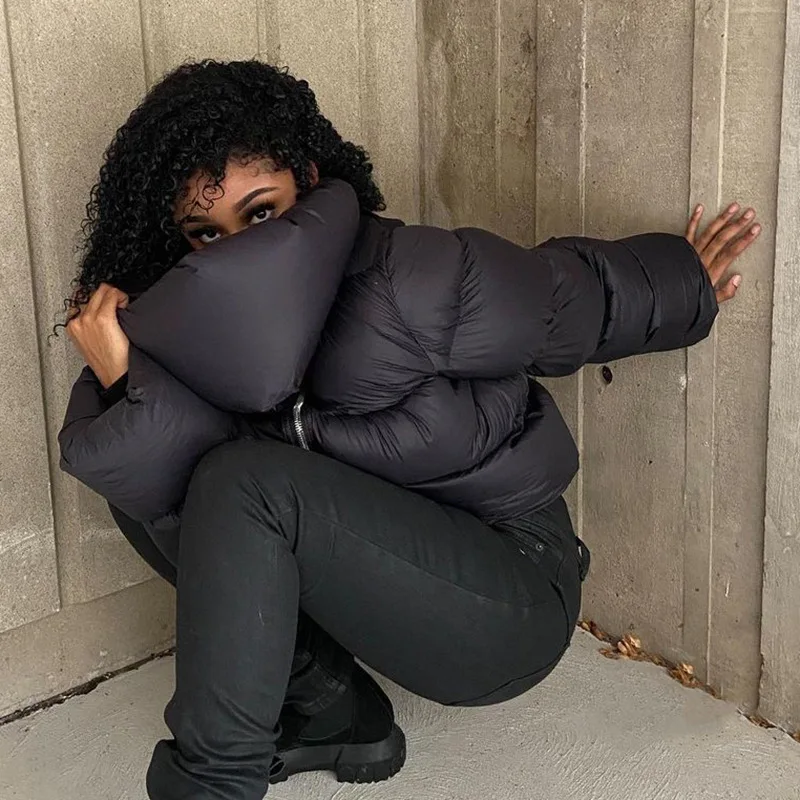 DEAT Fashion Women Cotton-padded Coat Snap On Scarf Collar Thick Long Sleeves Zipper wadded Jackets Autumn 2025 New Tide 7AB435