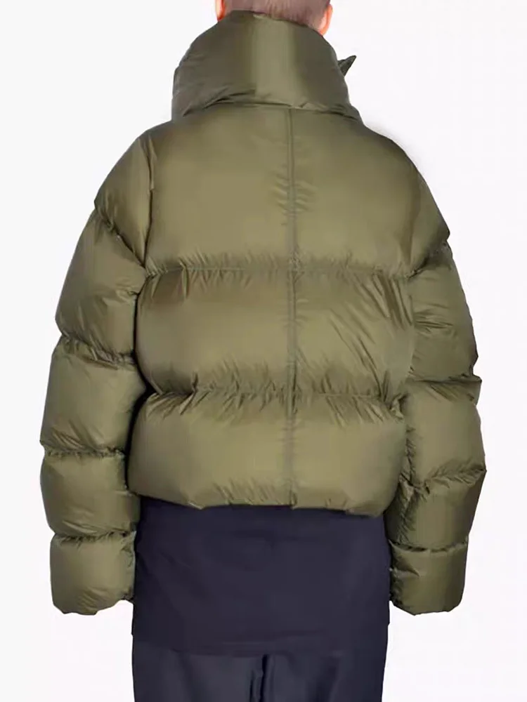 DEAT Fashion Women Cotton-padded Coat Snap On Scarf Collar Thick Long Sleeves Zipper wadded Jackets Autumn 2025 New Tide 7AB435