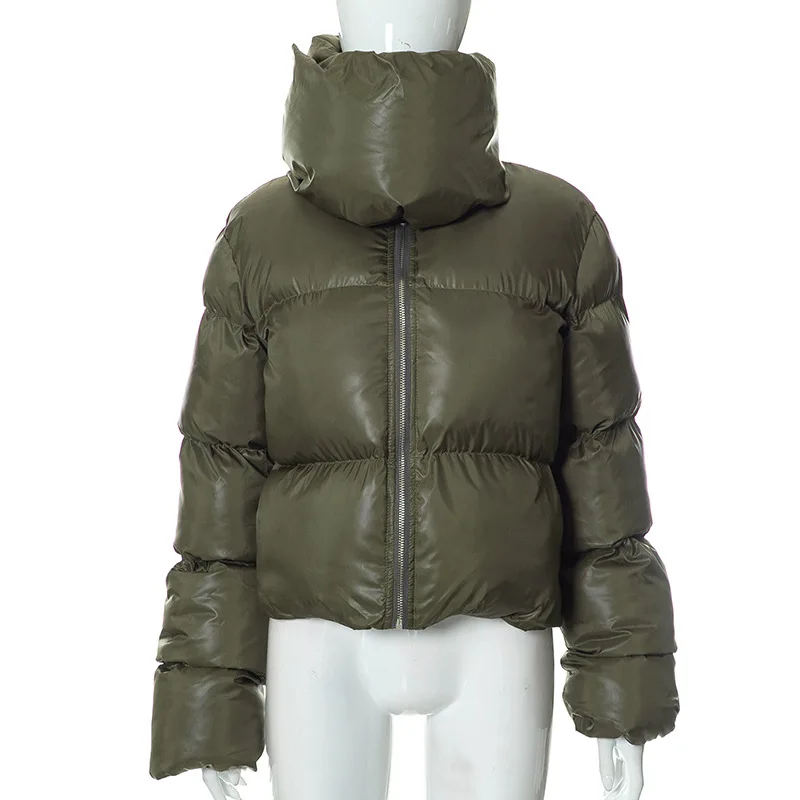 DEAT Fashion Women Cotton-padded Coat Snap On Scarf Collar Thick Long Sleeves Zipper wadded Jackets Autumn 2025 New Tide 7AB435