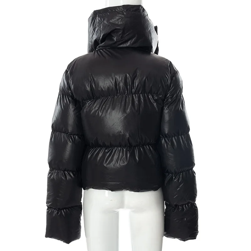 DEAT Fashion Women Cotton-padded Coat Snap On Scarf Collar Thick Long Sleeves Zipper wadded Jackets Autumn 2025 New Tide 7AB435