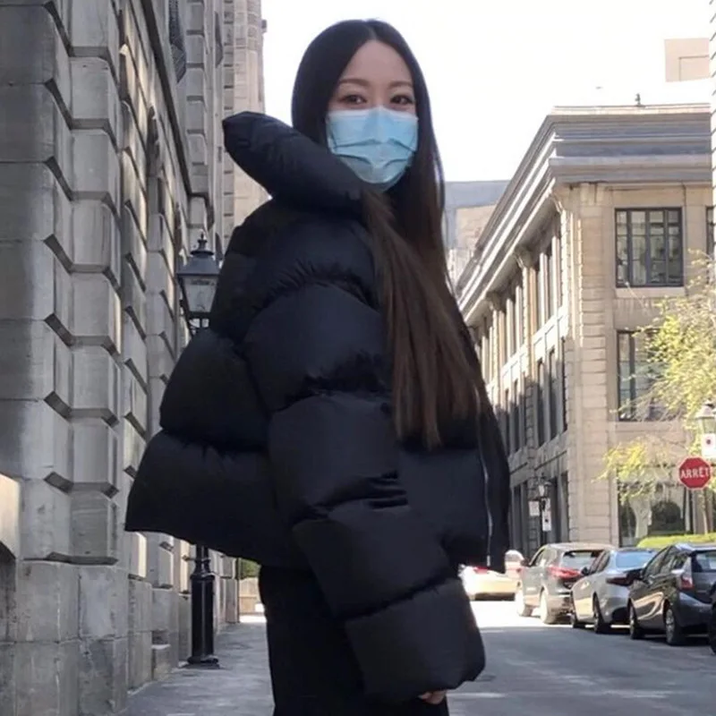 DEAT Fashion Women Cotton-padded Coat Snap On Scarf Collar Thick Long Sleeves Zipper wadded Jackets Autumn 2025 New Tide 7AB435