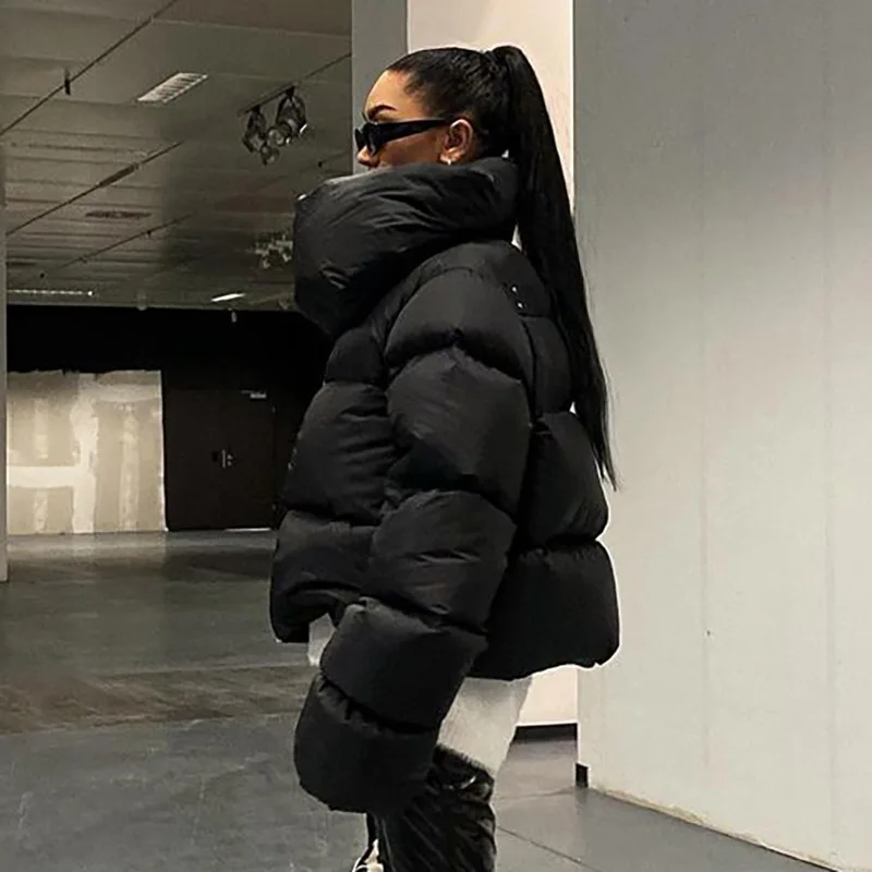 DEAT Fashion Women Cotton-padded Coat Snap On Scarf Collar Thick Long Sleeves Zipper wadded Jackets Autumn 2025 New Tide 7AB435