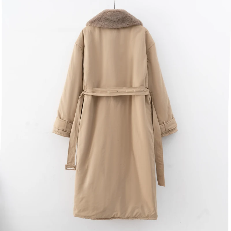 2025 Women Winter Stylish Thick Warm Fur collar Long Parka Runway Designer long Coat Female Overcoat