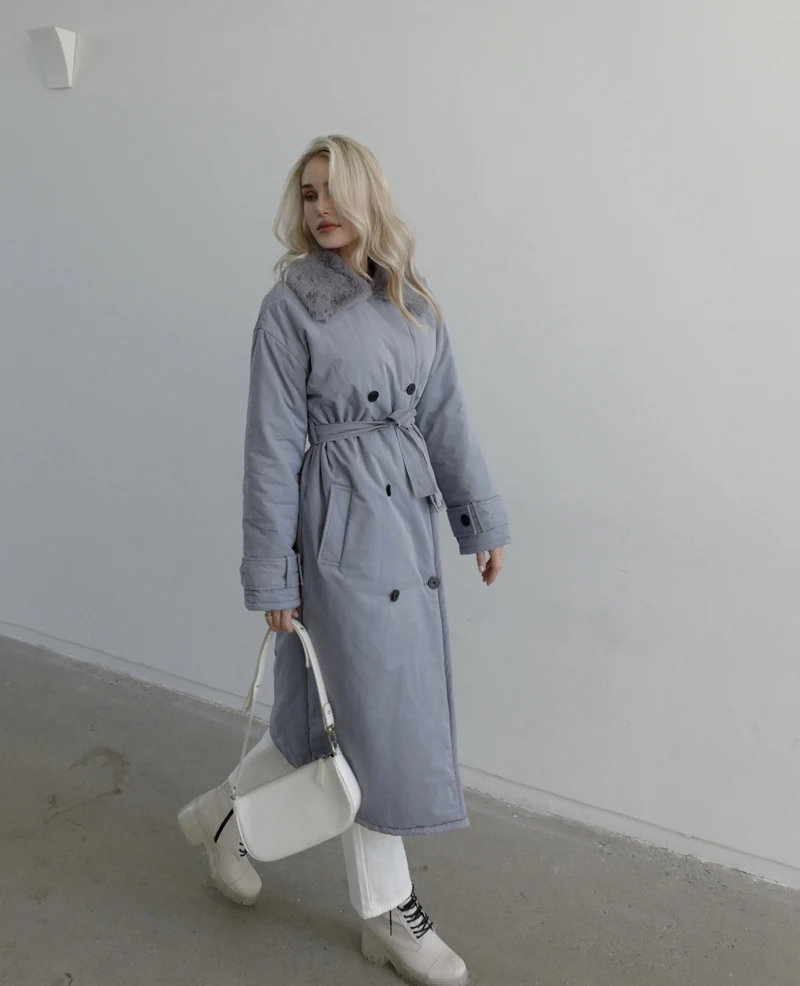 2025 Women Winter Stylish Thick Warm Fur collar Long Parka Runway Designer long Coat Female Overcoat