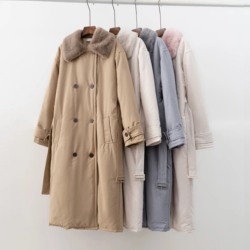 2025 Women Winter Stylish Thick Warm Fur collar Long Parka Runway Designer long Coat Female Overcoat