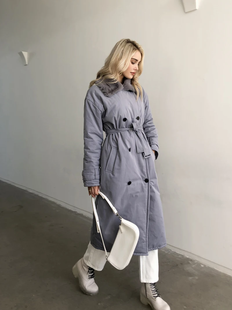 2025 Women Winter Stylish Thick Warm Fur collar Long Parka Runway Designer long Coat Female Overcoat