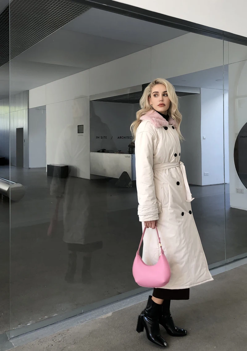 2025 Women Winter Stylish Thick Warm Fur collar Long Parka Runway Designer long Coat Female Overcoat