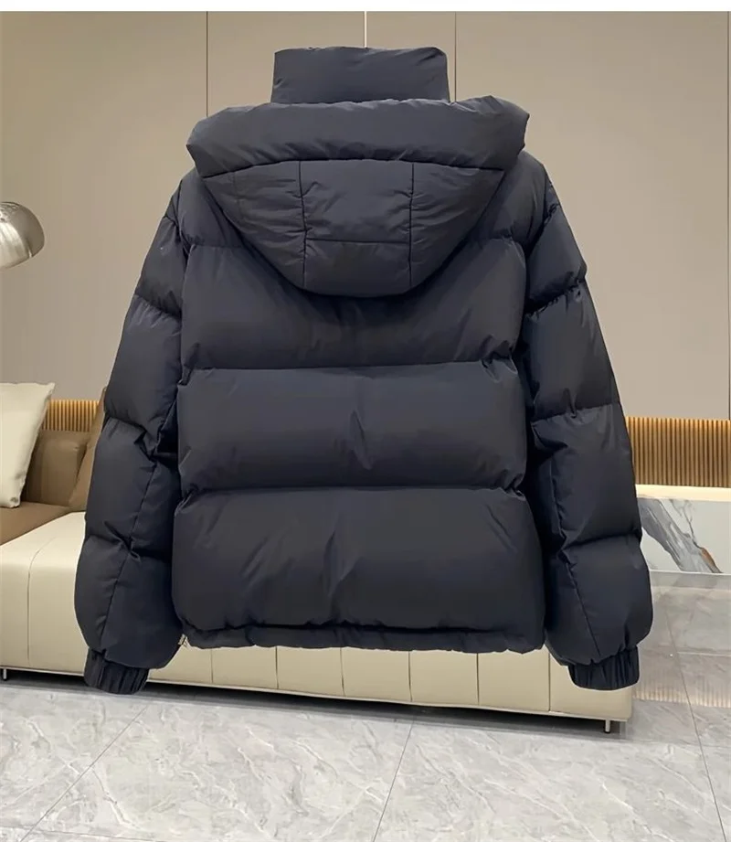 2025Autumn Winter New Down Cotton Jacket Women's Korean Solid Thicken Warm Hooded Short Coat Female Casual Ladies Top