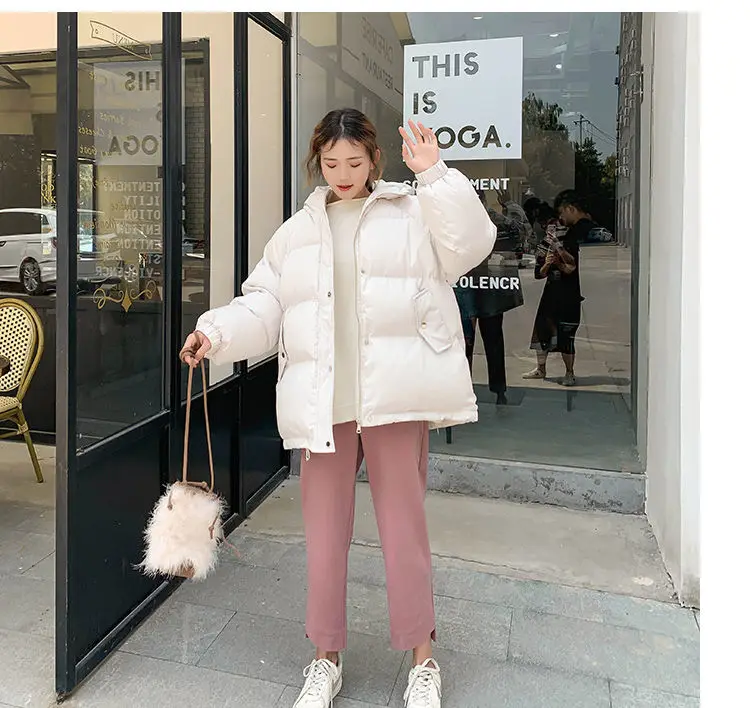 New 2025 Women Short Jacket Winter Thick Hooded Cotton Padded Coats Female Korean Loose Puffer Parkas Ladies Oversize Outwear