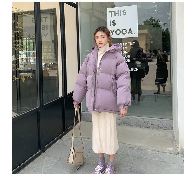 New 2025 Women Short Jacket Winter Thick Hooded Cotton Padded Coats Female Korean Loose Puffer Parkas Ladies Oversize Outwear