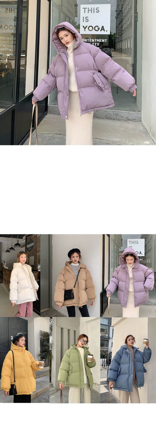 New 2025 Women Short Jacket Winter Thick Hooded Cotton Padded Coats Female Korean Loose Puffer Parkas Ladies Oversize Outwear