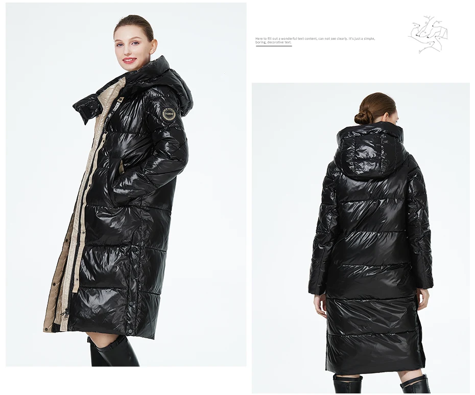 ICEbear 2023 Winter Fashionable Jacket Women's Hooded Warm Parkas Puffer Jackets Hight Quality Female Quilted Coat GWD20155D