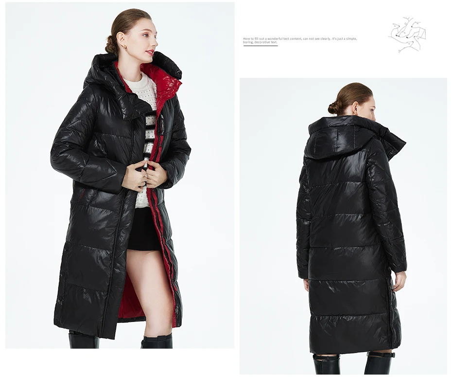 ICEbear 2023 Winter Fashionable Jacket Women's Hooded Warm Parkas Puffer Jackets Hight Quality Female Quilted Coat GWD20155D
