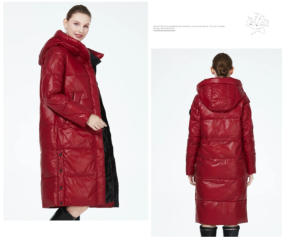 ICEbear 2023 Winter Fashionable Jacket Women's Hooded Warm Parkas Puffer Jackets Hight Quality Female Quilted Coat GWD20155D