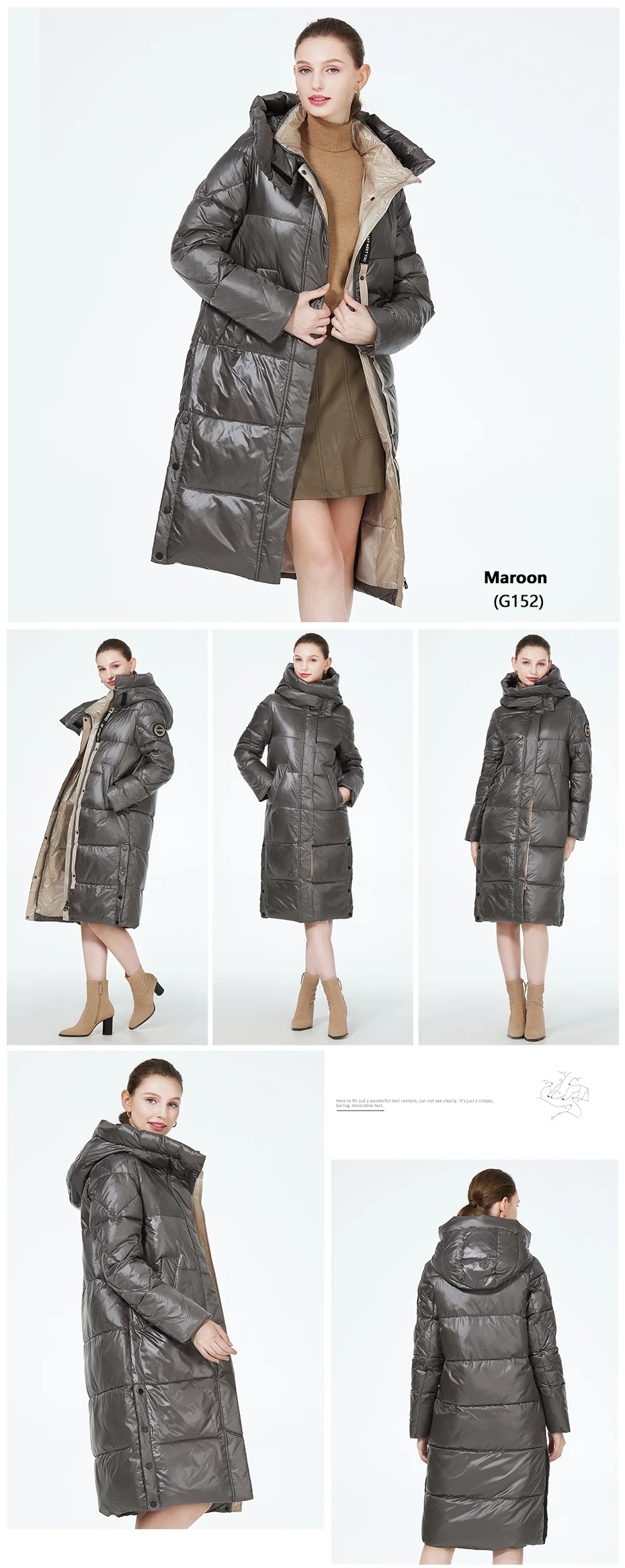 ICEbear 2023 Winter Fashionable Jacket Women's Hooded Warm Parkas Puffer Jackets Hight Quality Female Quilted Coat GWD20155D