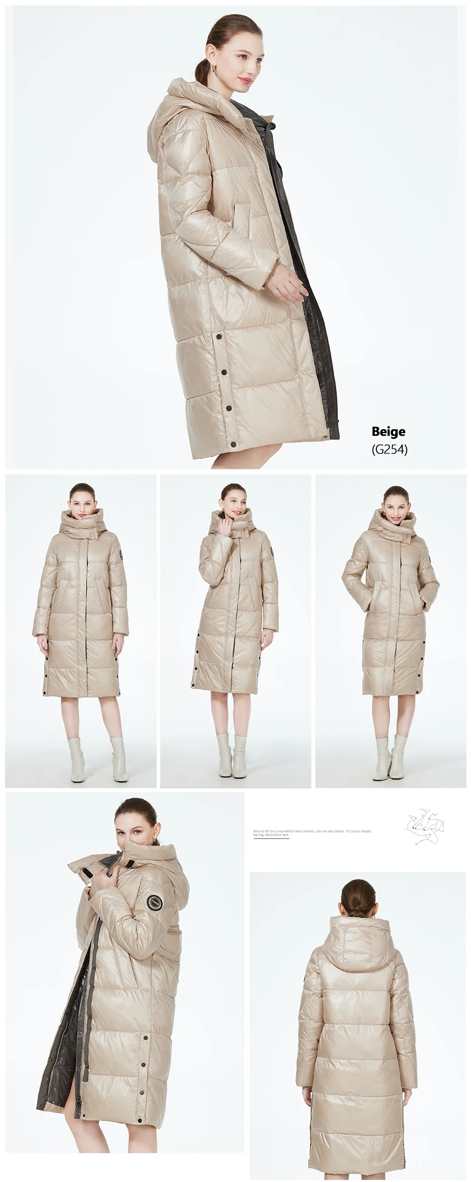 ICEbear 2023 Winter Fashionable Jacket Women's Hooded Warm Parkas Puffer Jackets Hight Quality Female Quilted Coat GWD20155D
