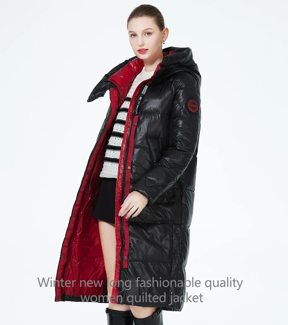 ICEbear 2023 Winter Fashionable Jacket Women's Hooded Warm Parkas Puffer Jackets Hight Quality Female Quilted Coat GWD20155D