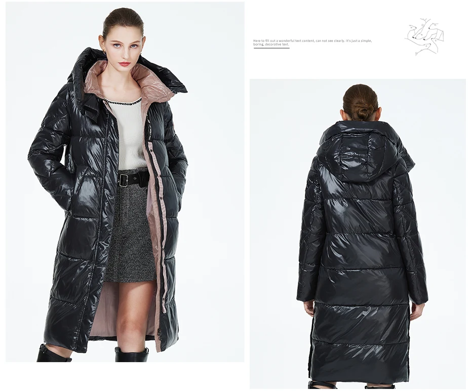 ICEbear 2023 Winter Fashionable Jacket Women's Hooded Warm Parkas Puffer Jackets Hight Quality Female Quilted Coat GWD20155D